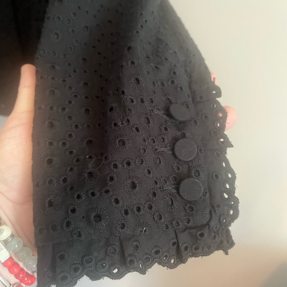 CAbi Black Flamenco Eyelet Blazer Long Sleeve Blazer Jacket EUC Sz 8 - Picture 5 of 10